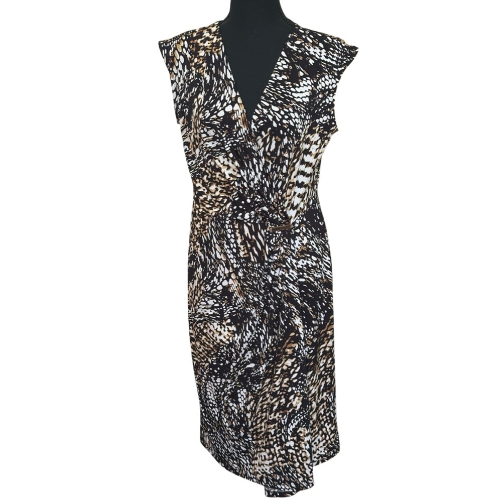 Jones New York Black and White Sheath Midi Dress